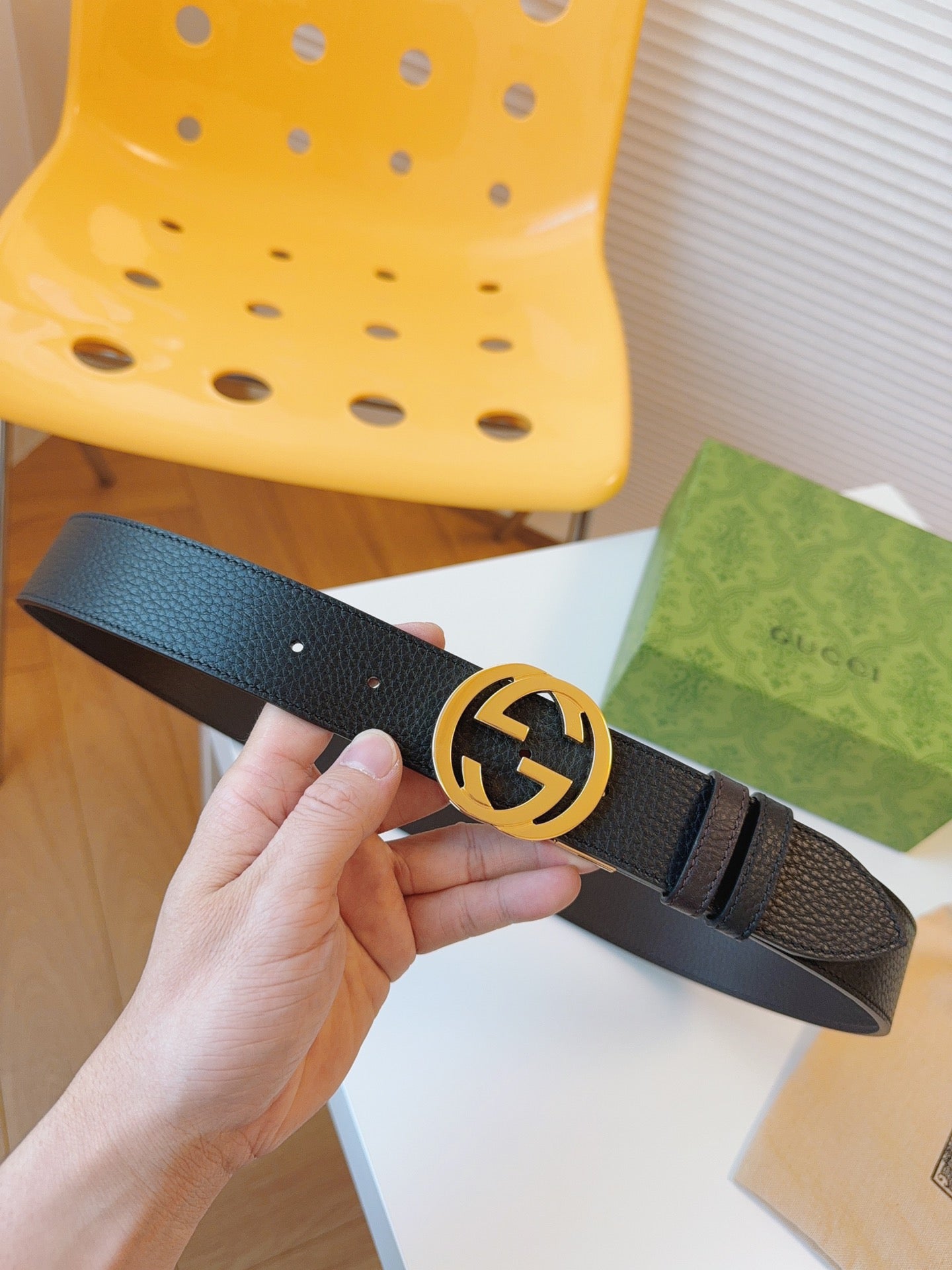 New fashionable and high-end double GG Marmont series men's high-quality double-sided leather belt