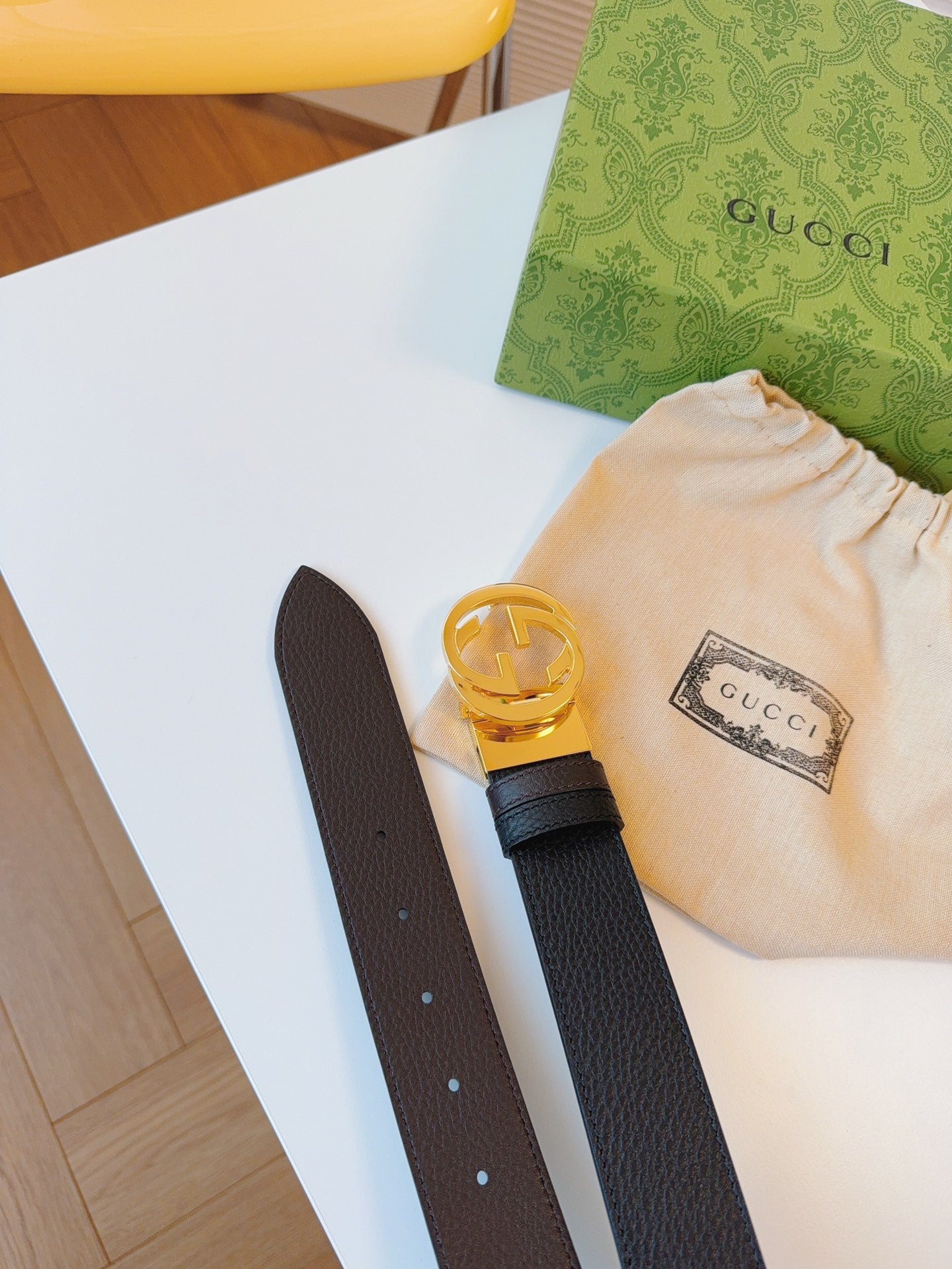 New fashionable and high-end double GG Marmont series men's high-quality double-sided leather belt