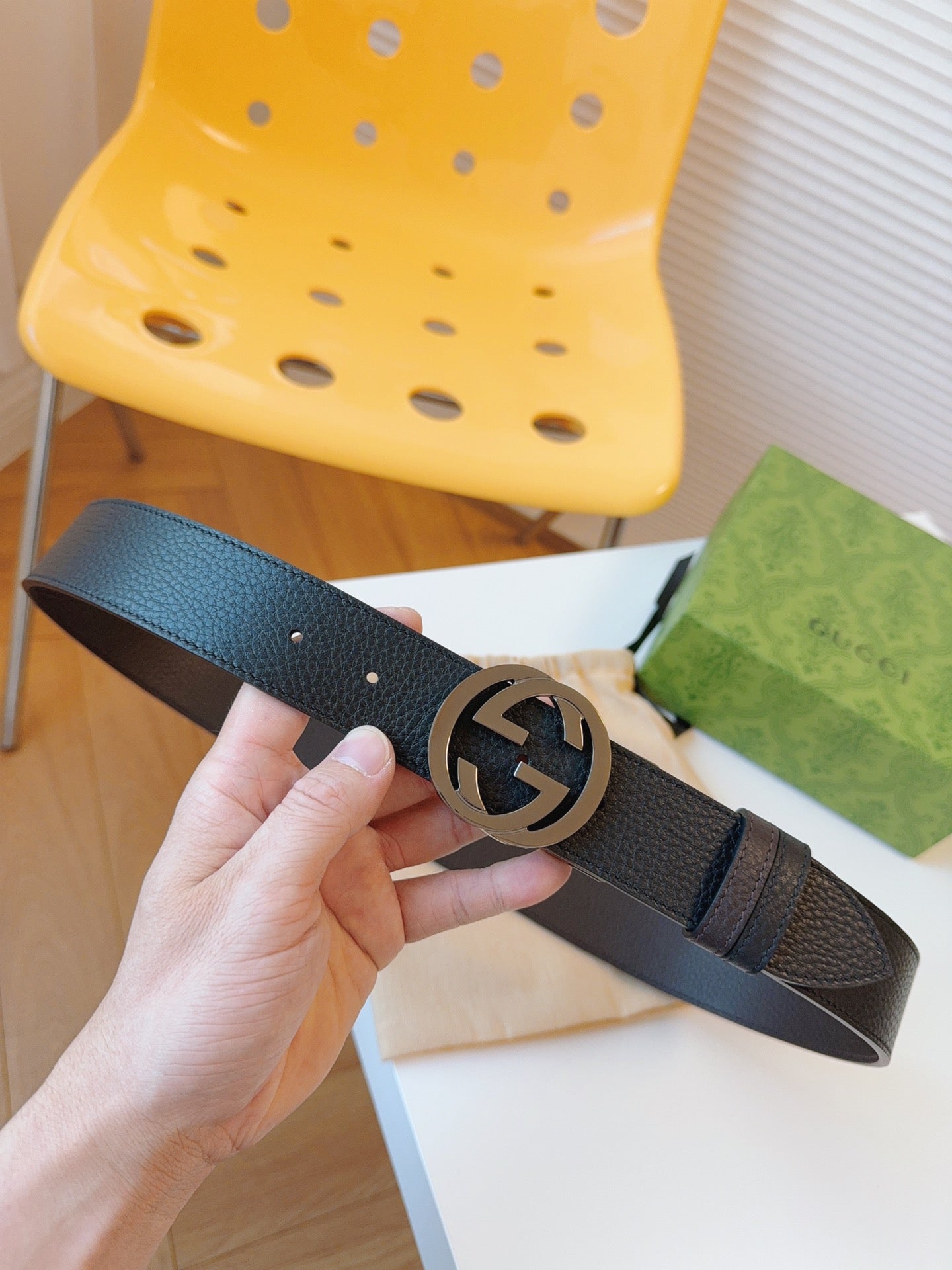 New fashionable and high-end double GG Marmont series men's high-quality double-sided leather belt