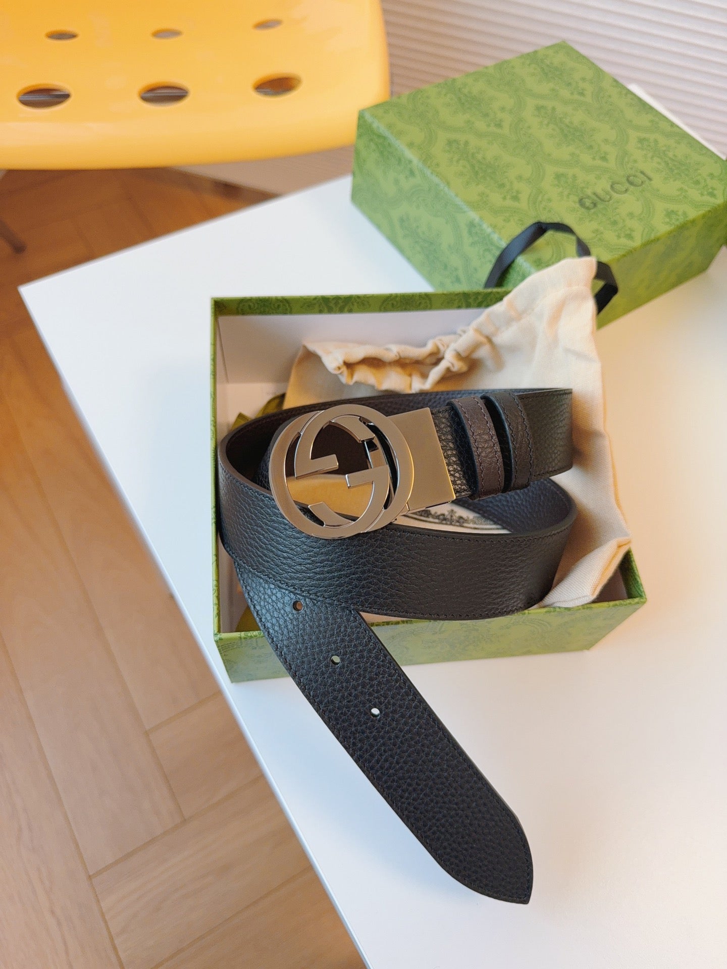 New fashionable and high-end double GG Marmont series men's high-quality double-sided leather belt