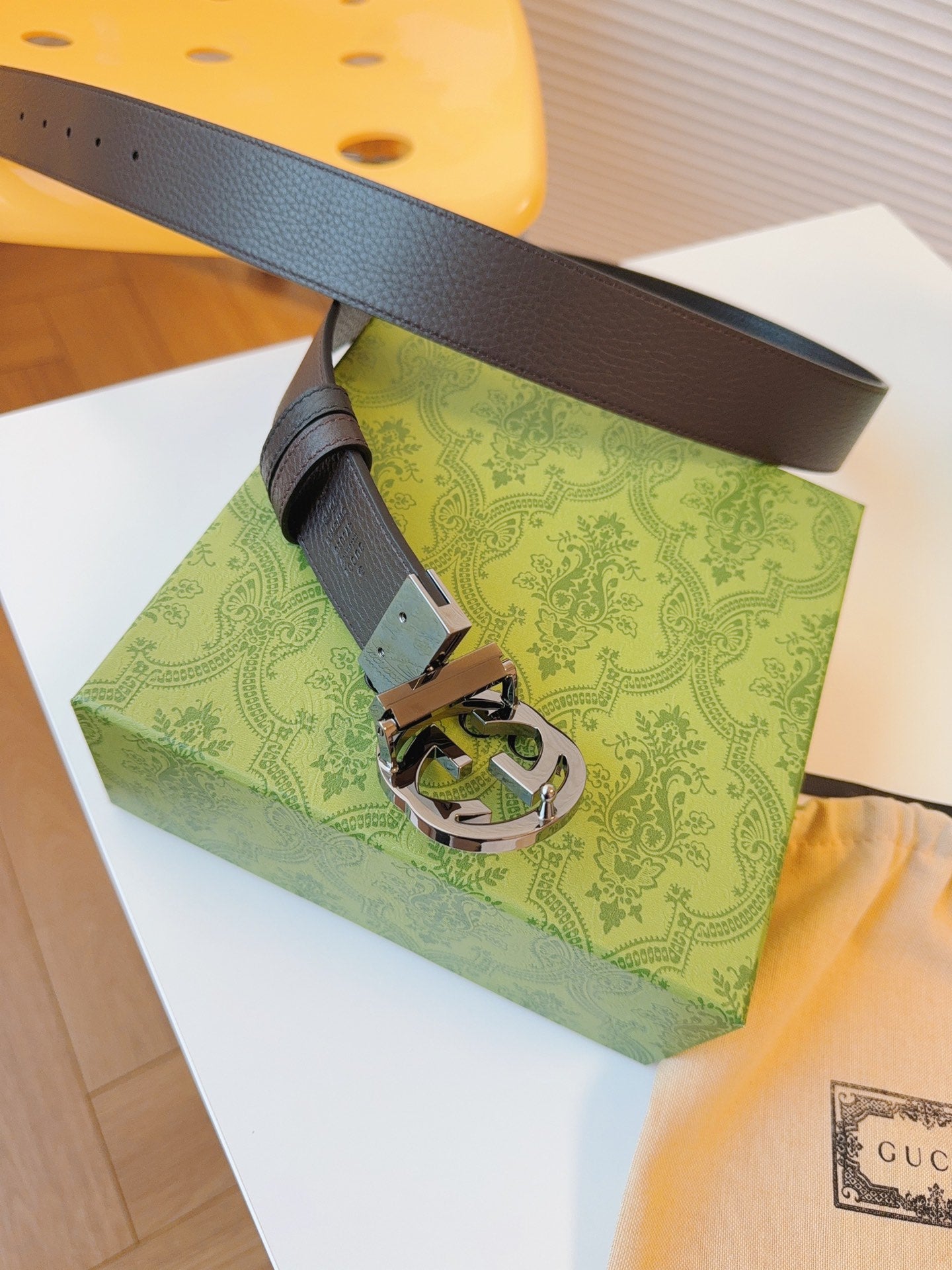 New fashionable and high-end double GG Marmont series men's high-quality double-sided leather belt