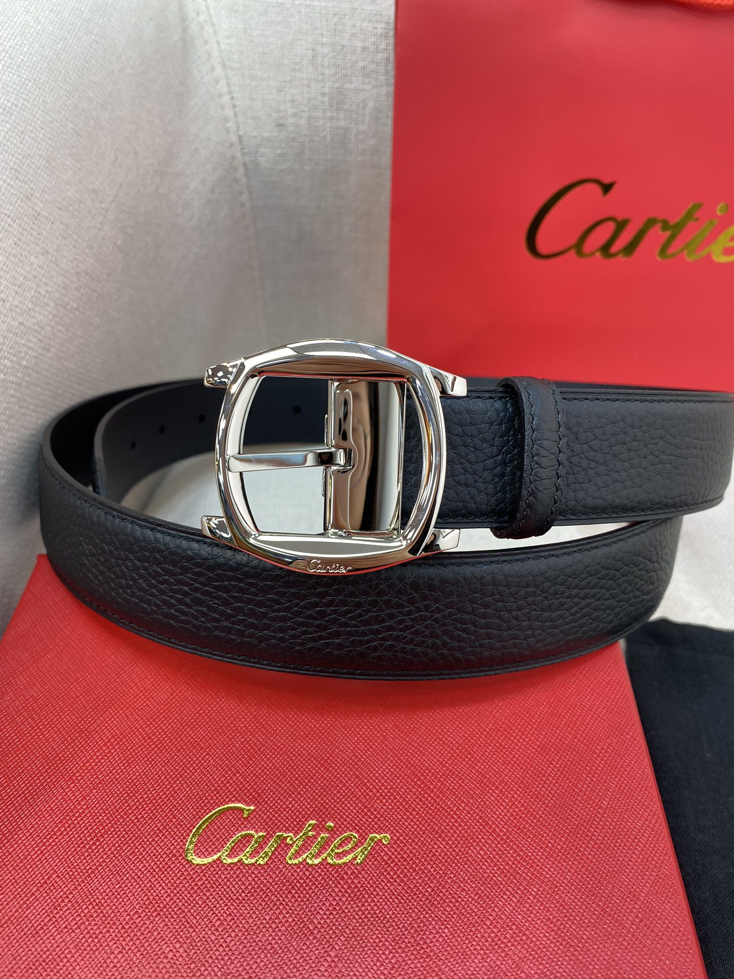 New British Trendy Lychee Leather Men's Belt