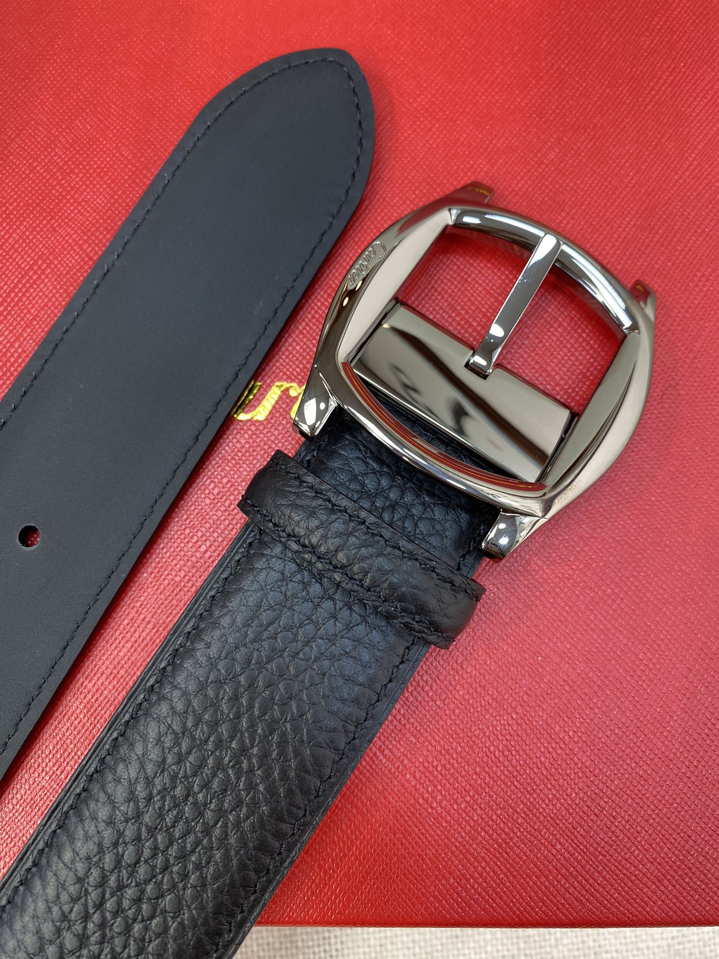 New British Trendy Lychee Leather Men's Belt