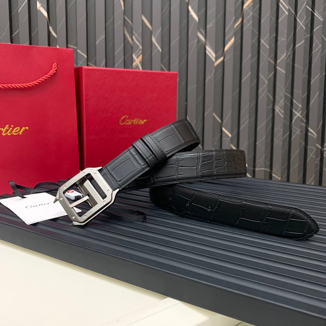 New Light Luxury Fashion Trendy Crocodile Leather Men's Belt