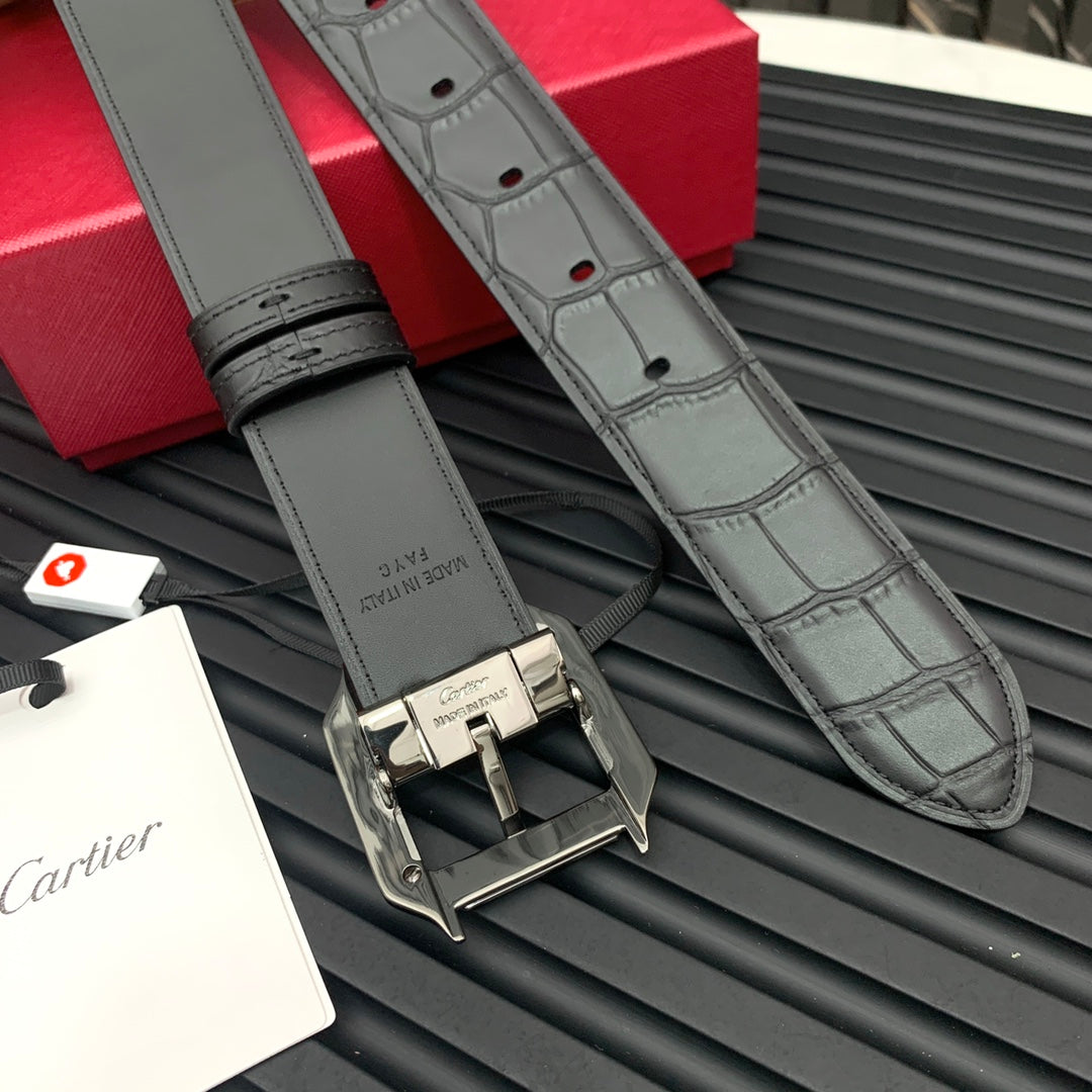 New Light Luxury Fashion Trendy Crocodile Leather Men's Belt