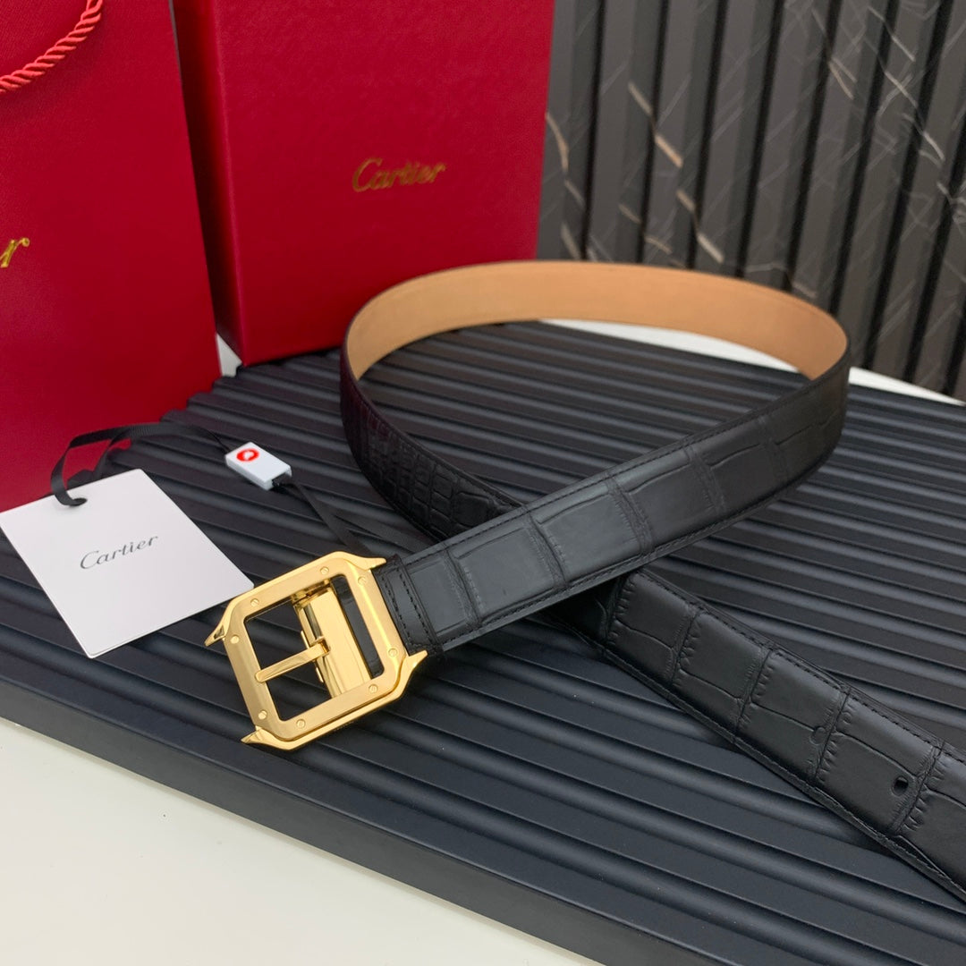 New Light Luxury Fashion Trendy Crocodile Leather Men's Belt