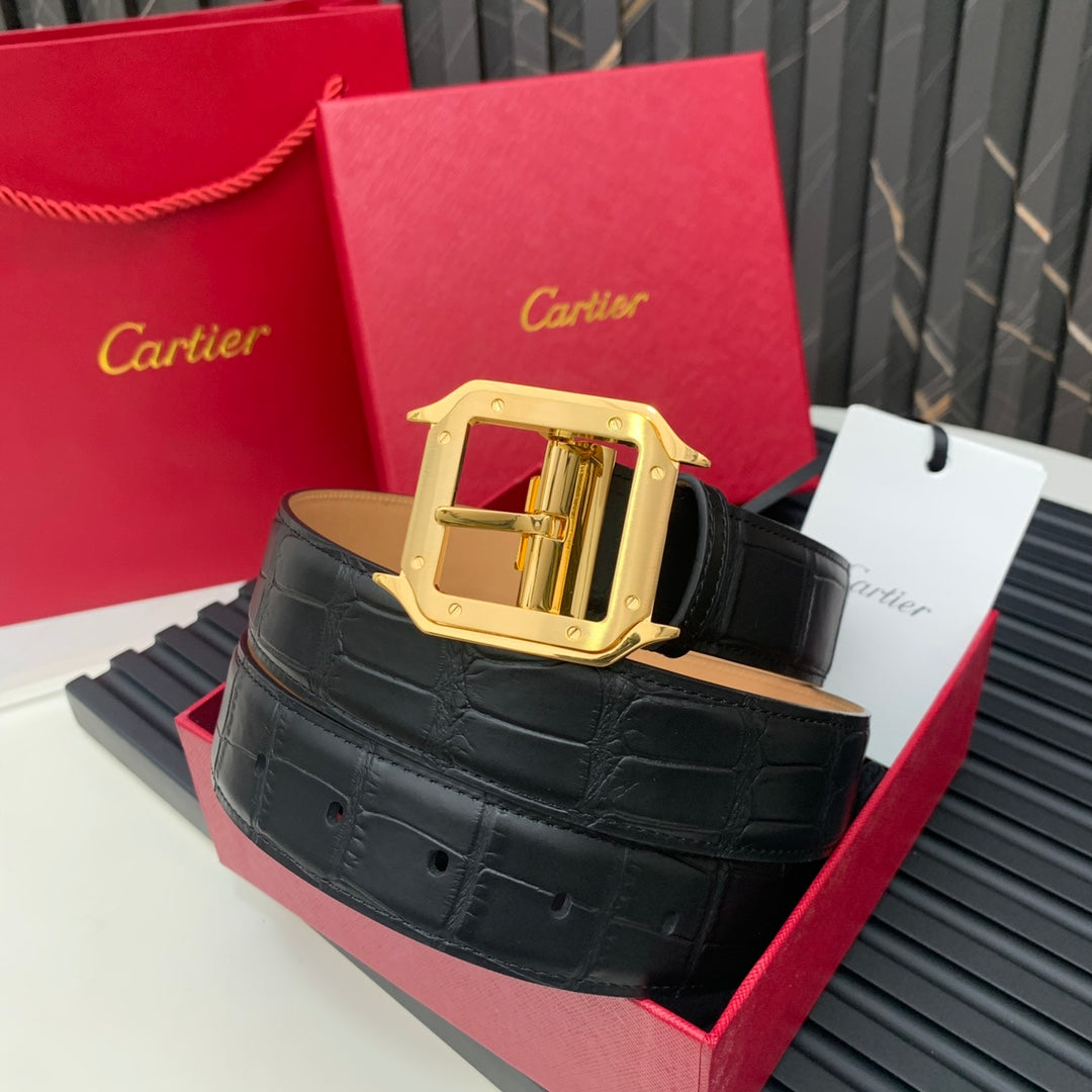 New Light Luxury Fashion Trendy Crocodile Leather Men's Belt