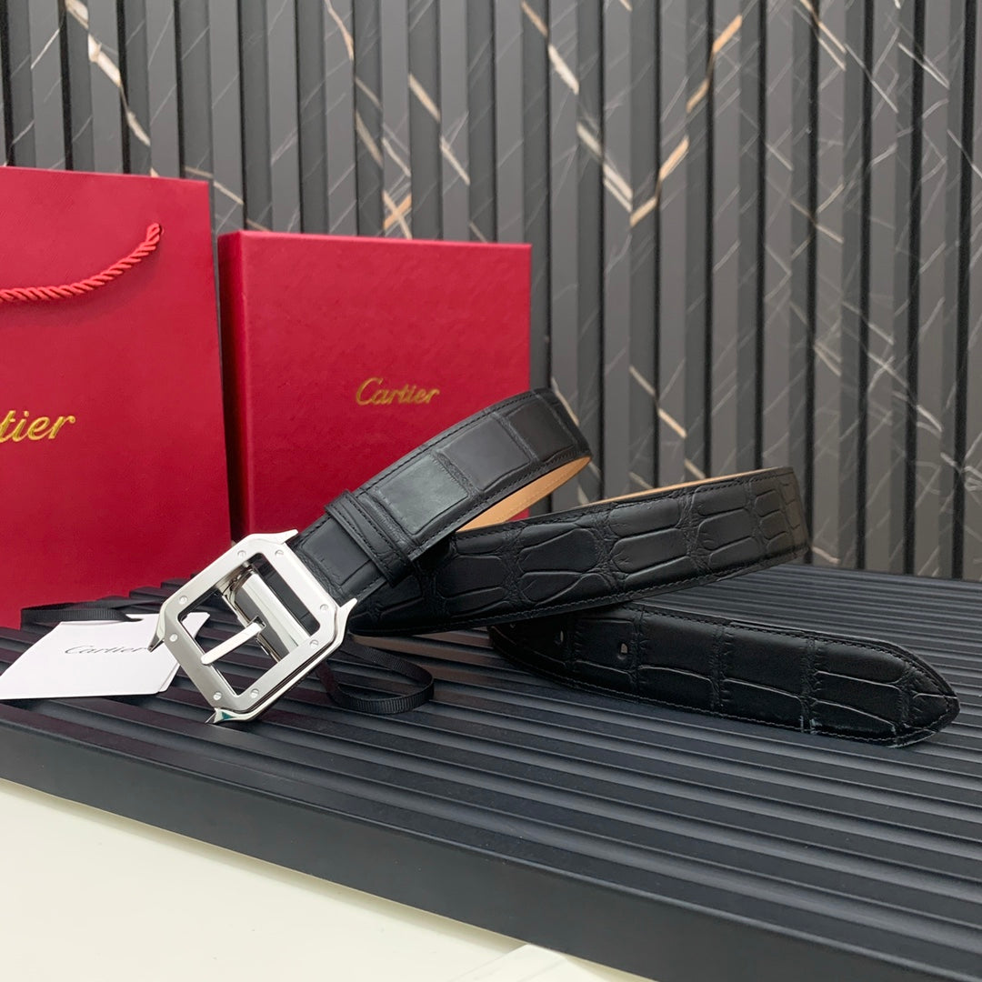New Light Luxury Fashion Trendy Crocodile Leather Men's Belt