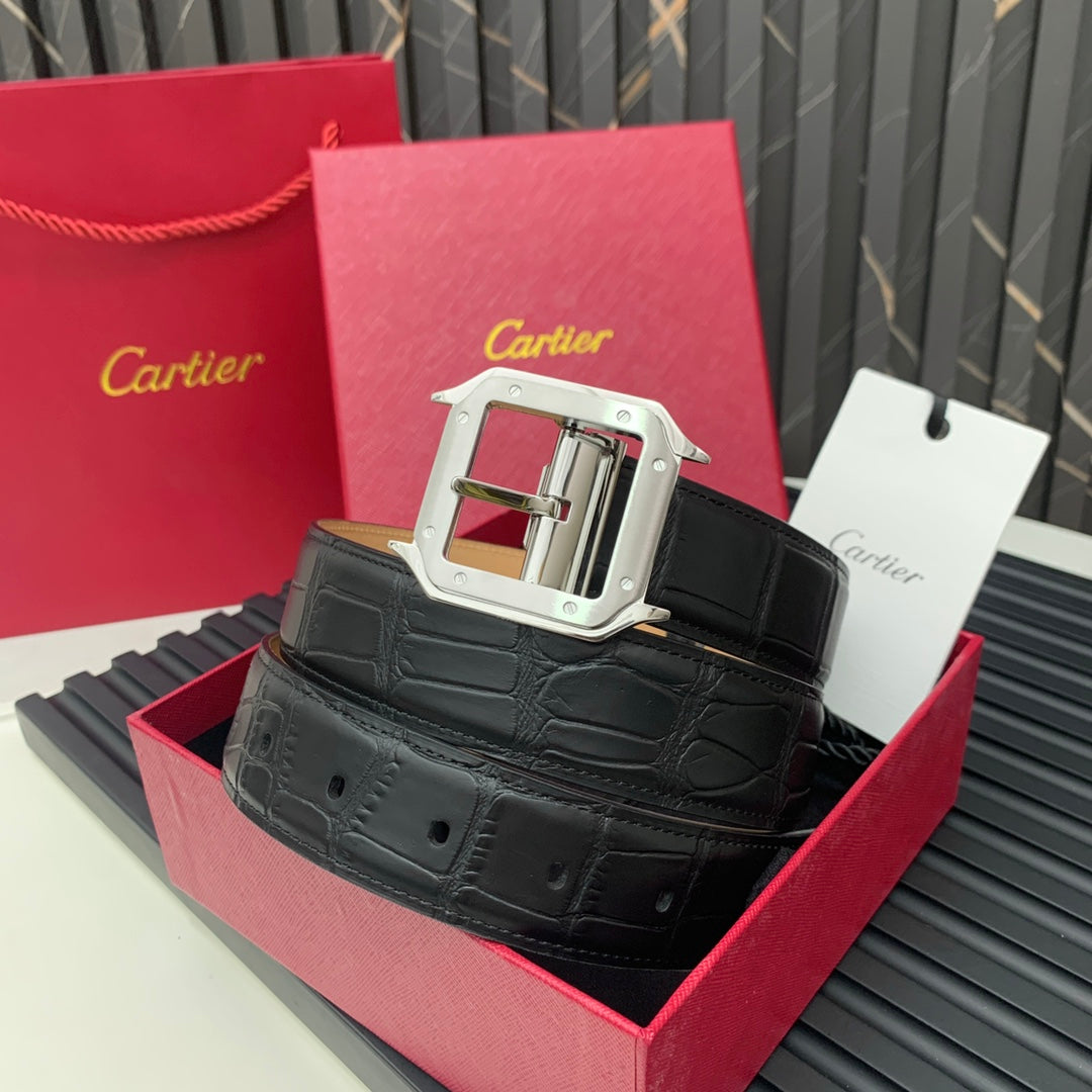 New Light Luxury Fashion Trendy Crocodile Leather Men's Belt