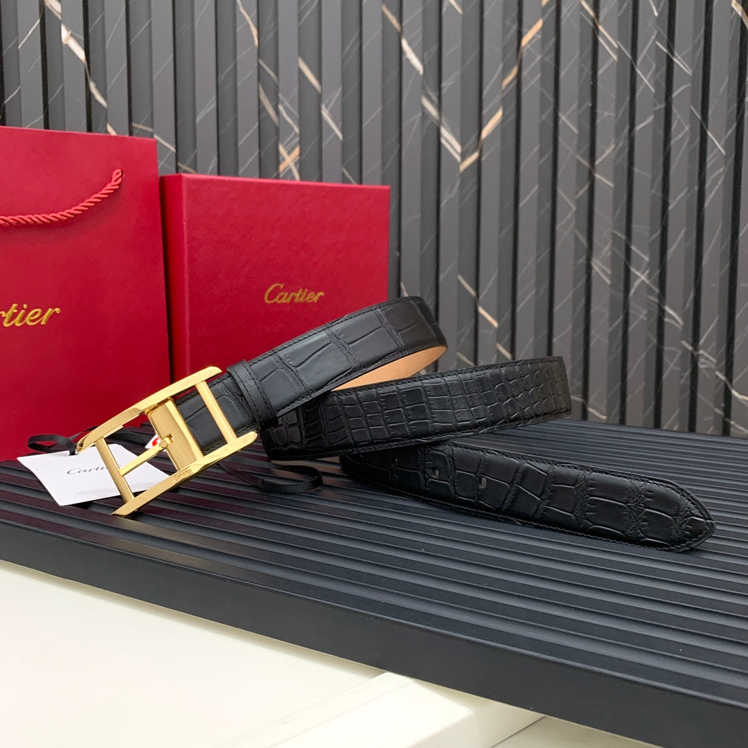 New Light Luxury Fashion Trendy Crocodile Leather Men's Belt
