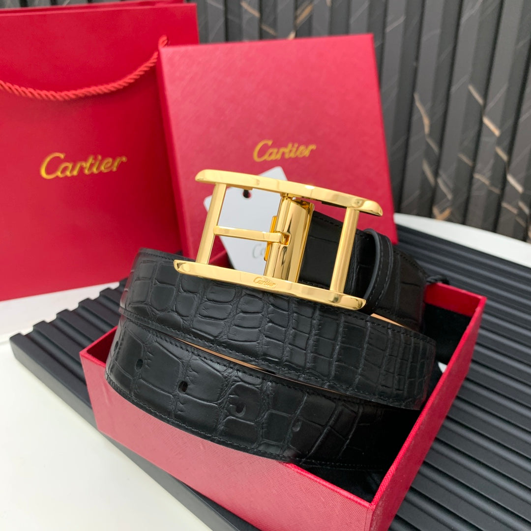 New Light Luxury Fashion Trendy Crocodile Leather Men's Belt