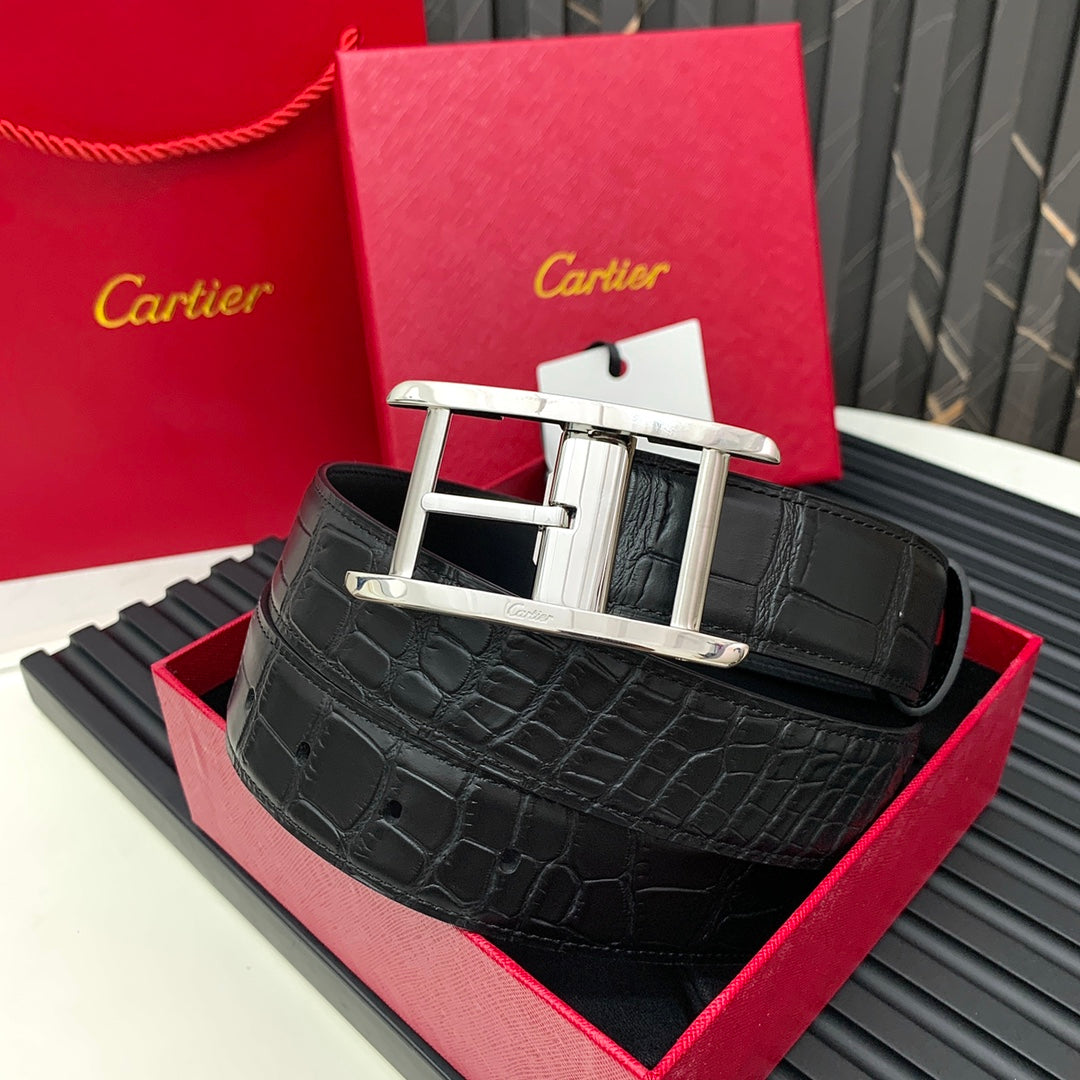 New Light Luxury Fashion Trendy Crocodile Leather Men's Belt