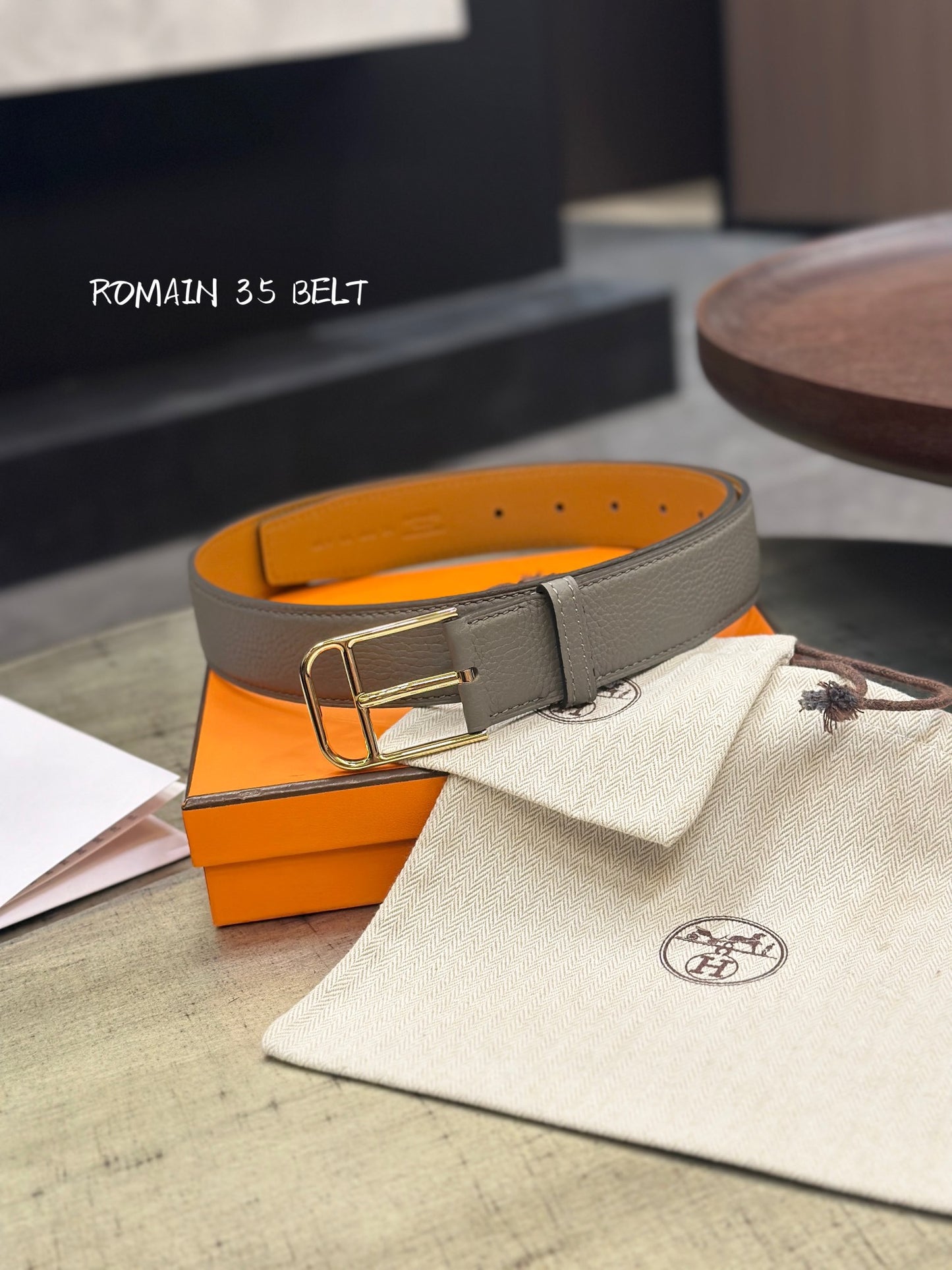 New fashionable men's double-sided cowhide high-end fashionable casual H-pin buckle belt