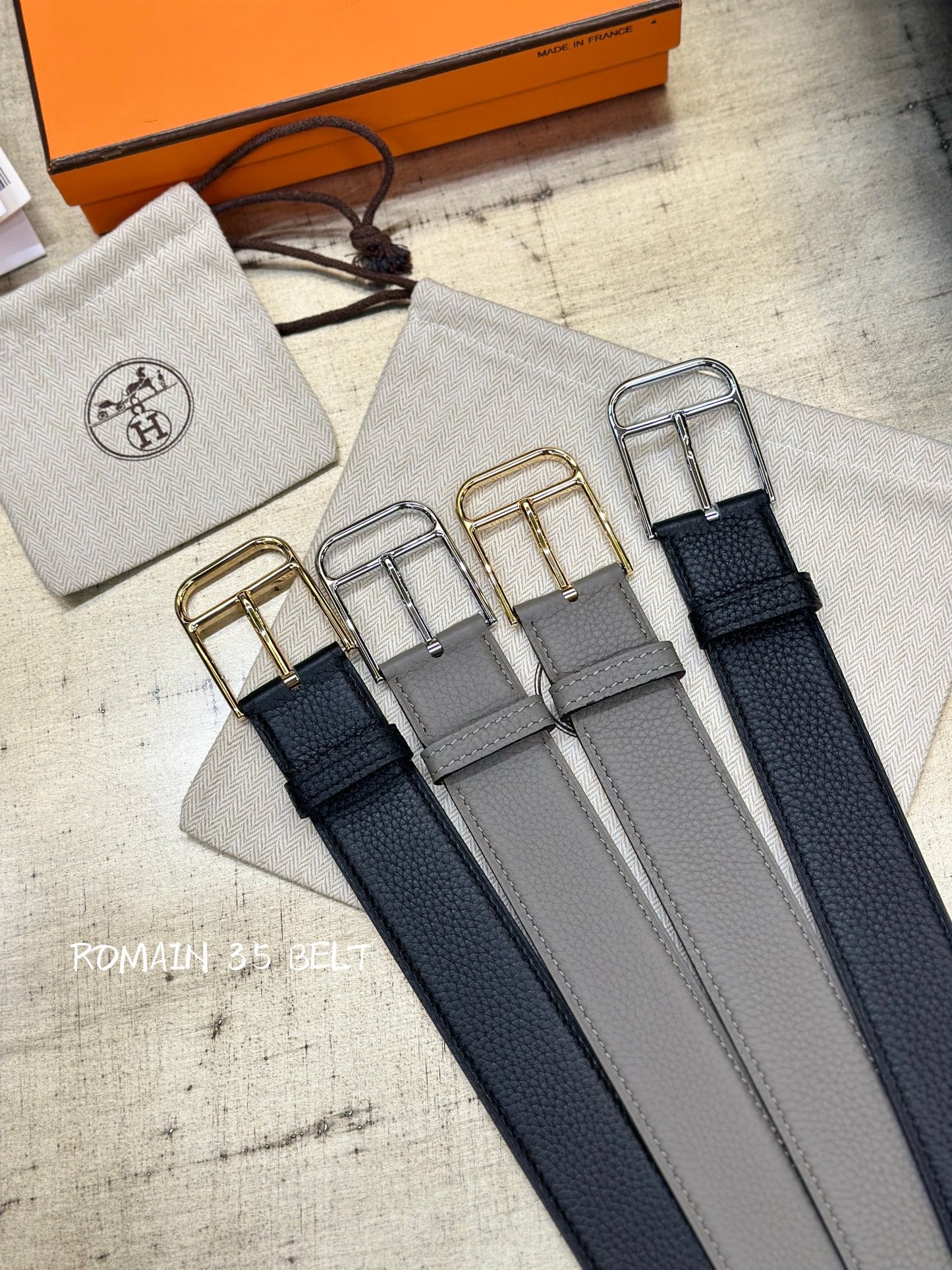 New fashionable men's double-sided cowhide high-end fashionable casual H-pin buckle belt