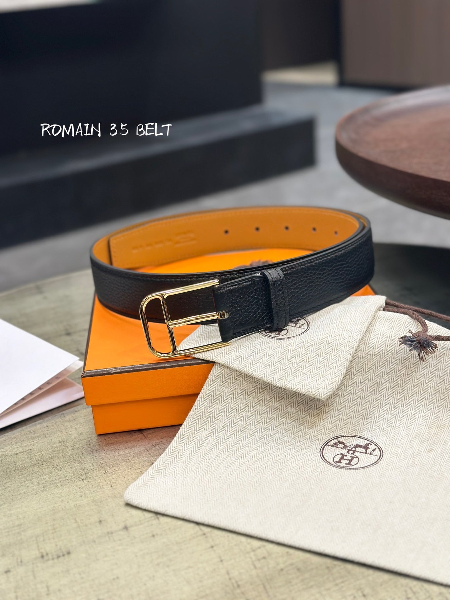 New fashionable men's double-sided cowhide high-end fashionable casual H-pin buckle belt