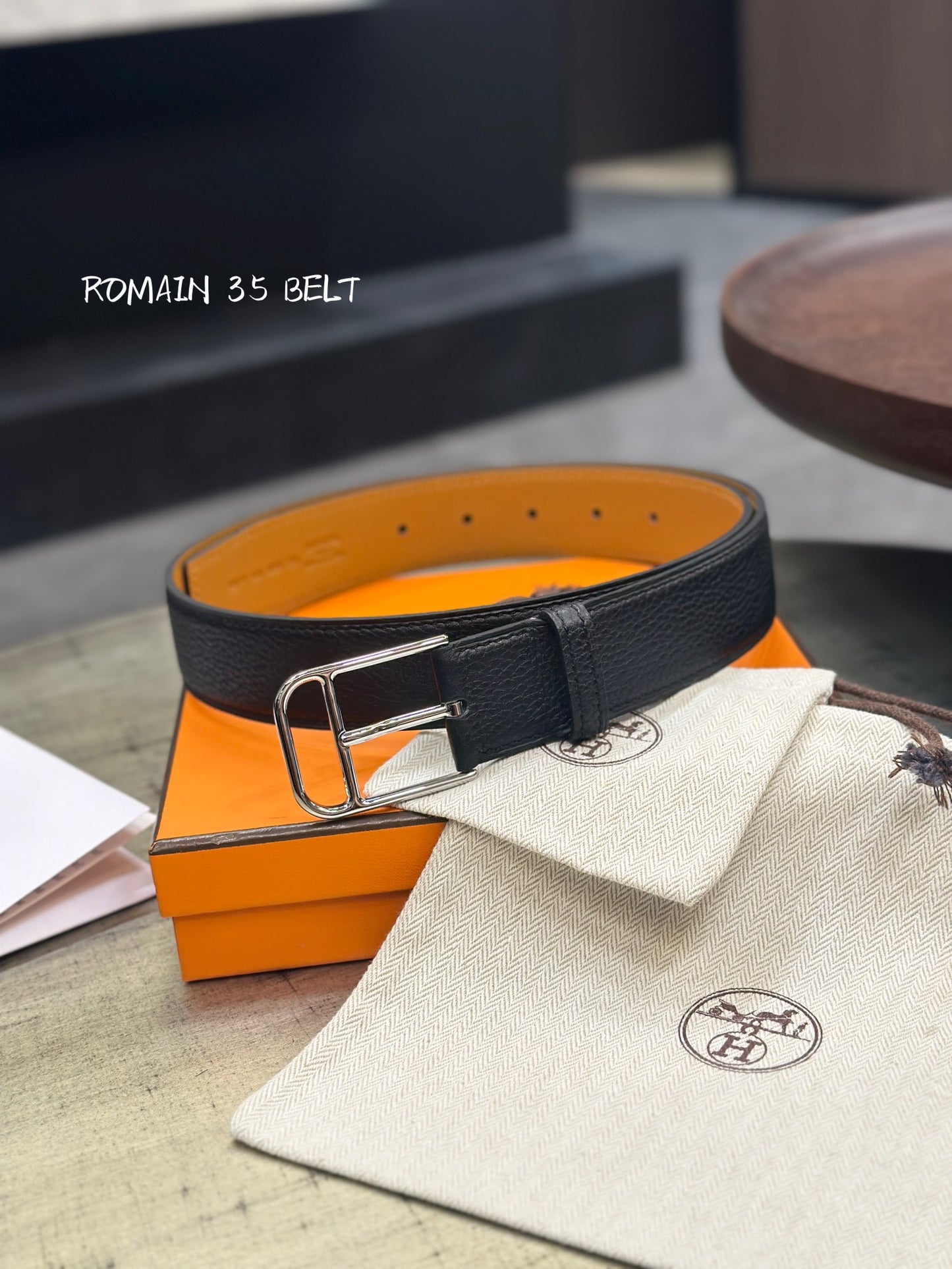 New fashionable men's double-sided cowhide high-end fashionable casual H-pin buckle belt