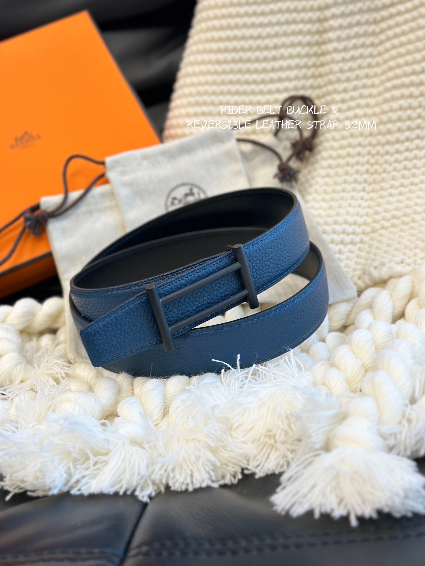 New casual versatile trendy classic H-buckle metal I-shaped men's business double-sided genuine cowhide belt