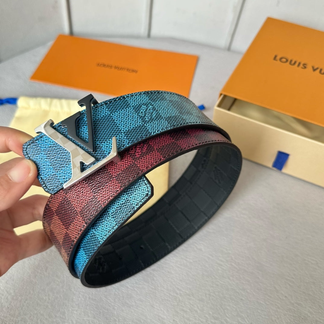 New Fashion Versatile Classic V-Home Light Luxury Old Pattern Cowhide Double sided Genuine Cow Belt