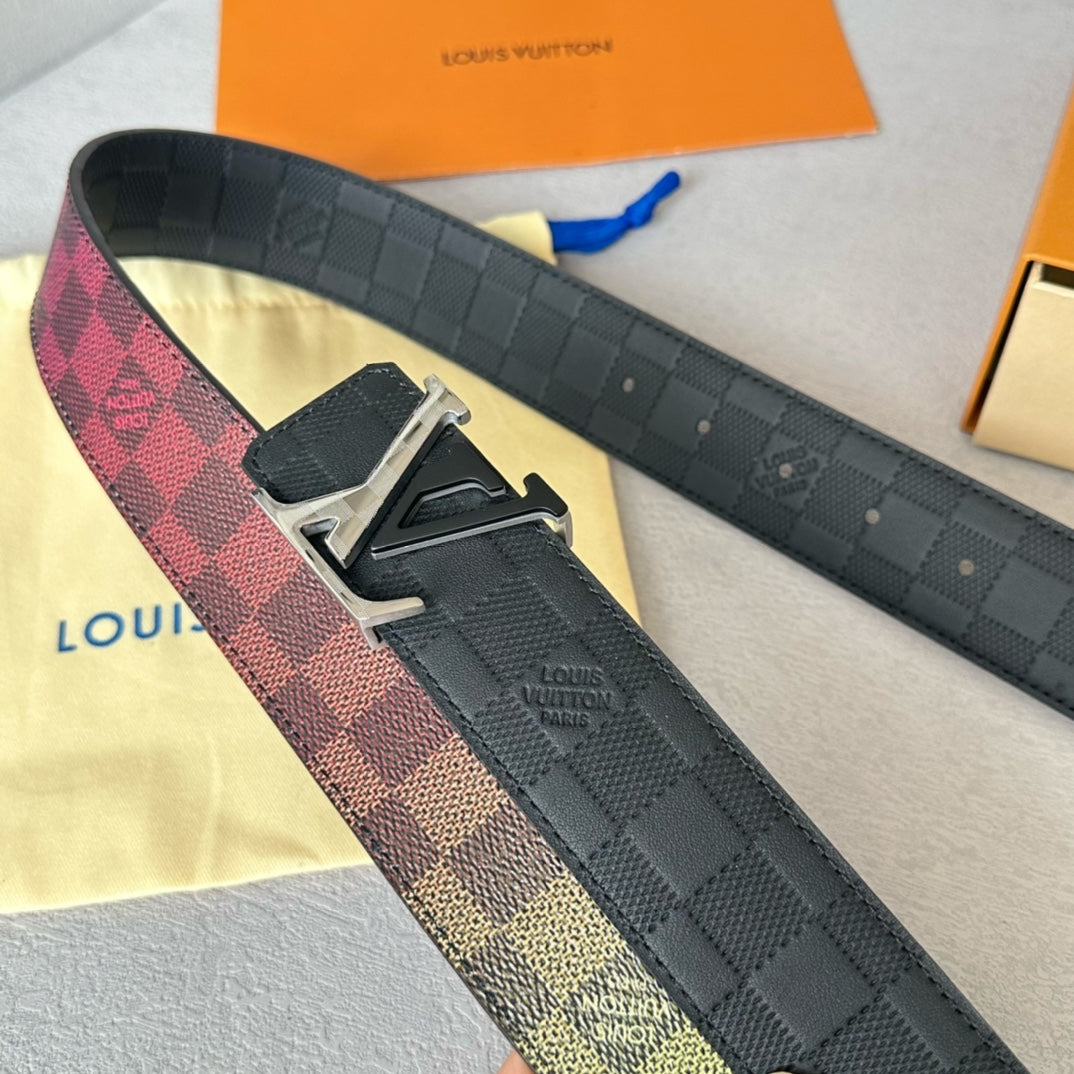 New Fashion Versatile Classic V-Home Light Luxury Old Pattern Cowhide Double sided Genuine Cow Belt