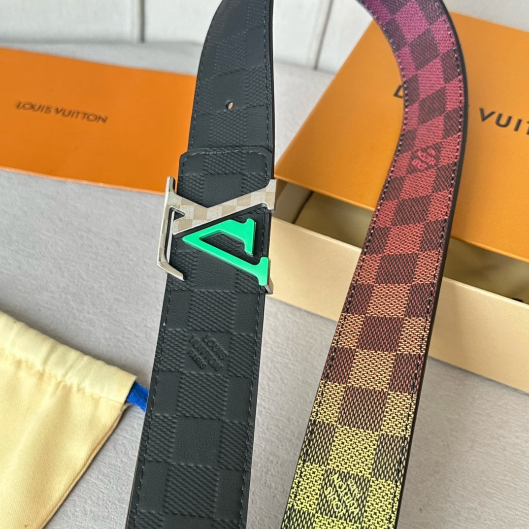 New Fashion Versatile Classic V-Home Light Luxury Old Pattern Cowhide Double sided Genuine Cow Belt