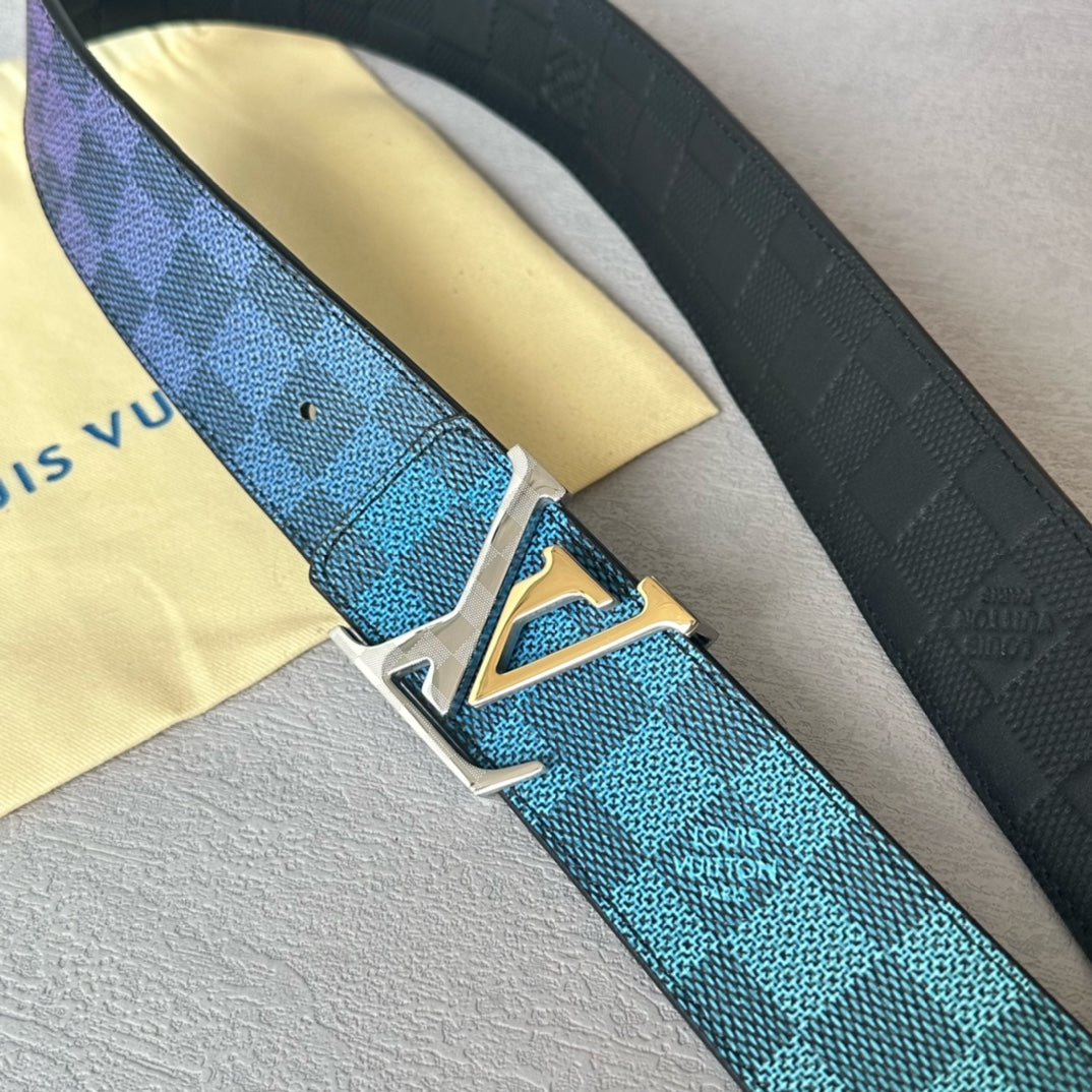 New Fashion Versatile Classic V-Home Light Luxury Old Pattern Cowhide Double sided Genuine Cow Belt