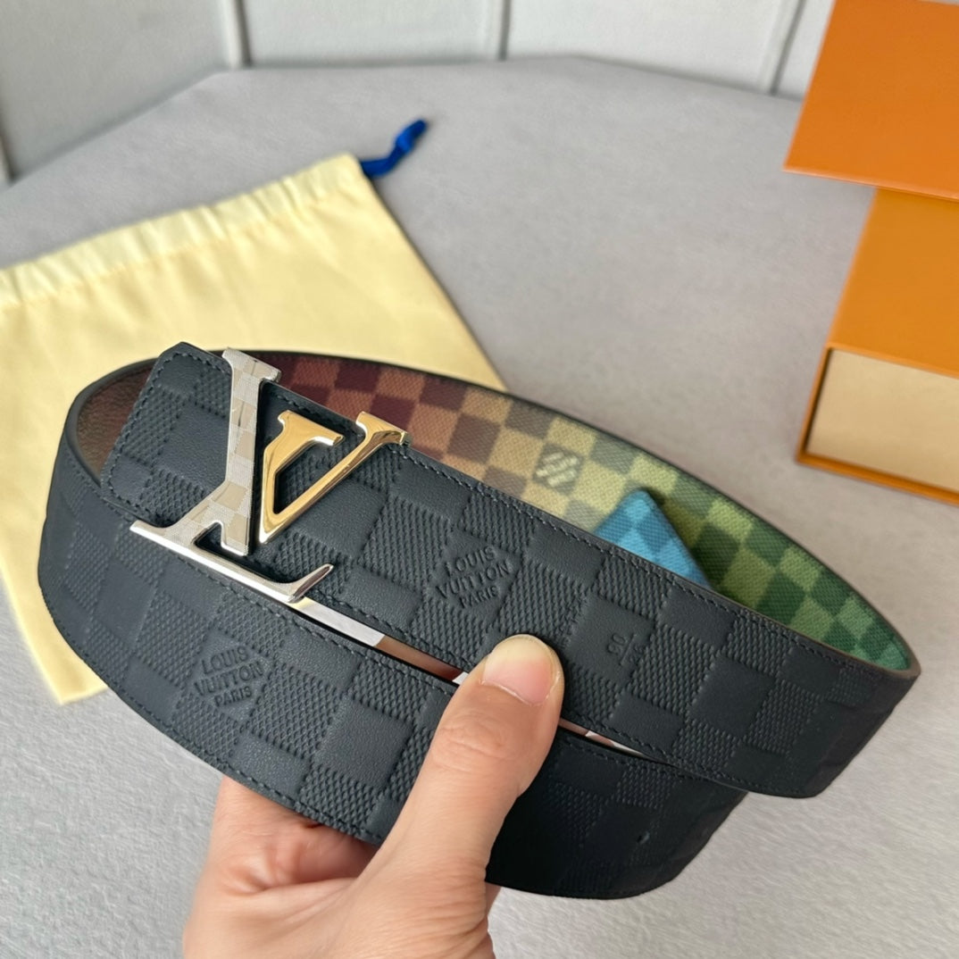 New Fashion Versatile Classic V-Home Light Luxury Old Pattern Cowhide Double sided Genuine Cow Belt