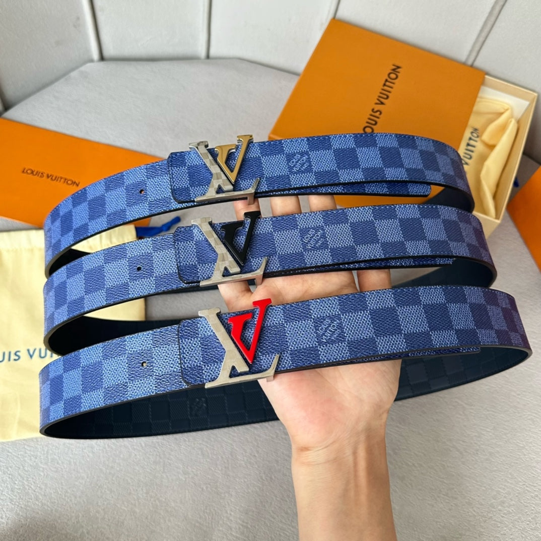 New Fashion Versatile Classic V-Home Light Luxury Old Pattern Cowhide Double sided Genuine Cow Belt