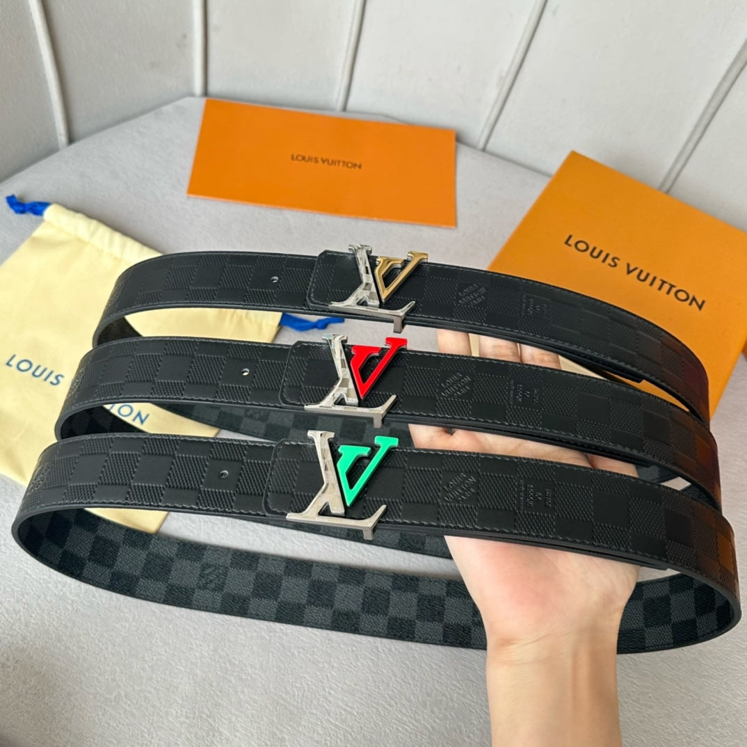 New Fashion Versatile Classic V-Home Light Luxury Old Pattern Cowhide Double sided Genuine Cow Belt