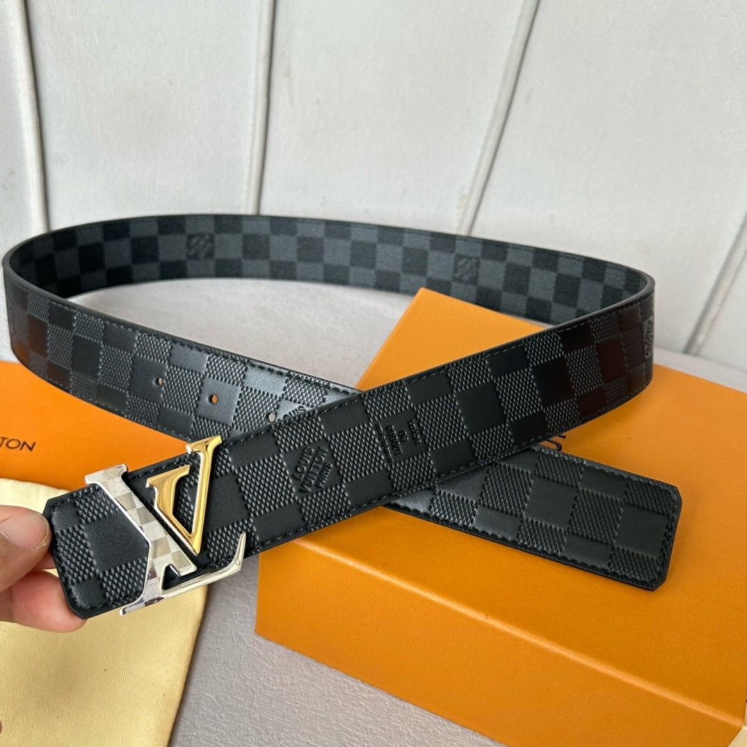 New Fashion Versatile Classic V-Home Light Luxury Old Pattern Cowhide Double sided Genuine Cow Belt