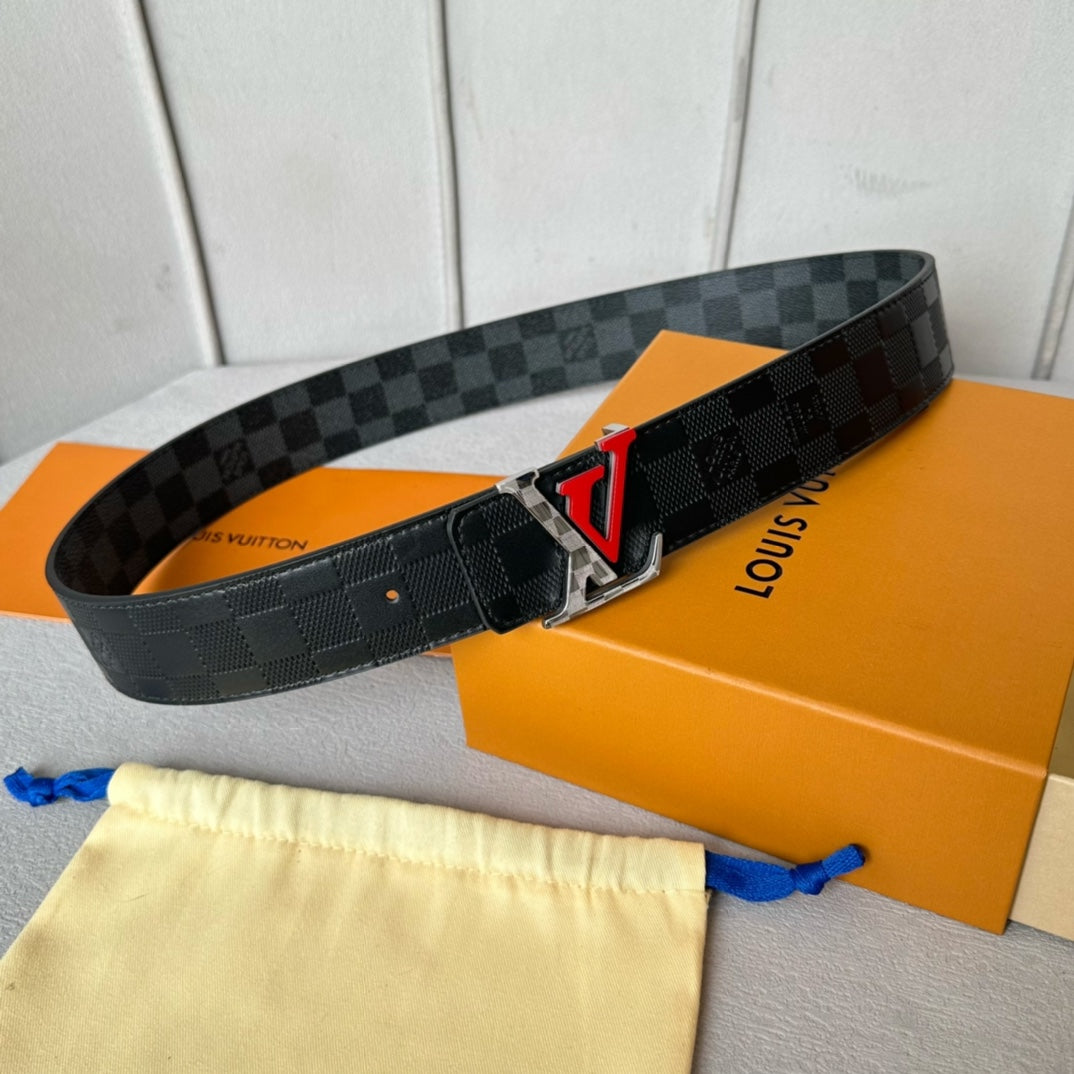 New Fashion Versatile Classic V-Home Light Luxury Old Pattern Cowhide Double sided Genuine Cow Belt