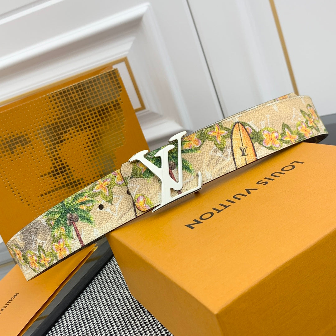 New Classic Casual NITIALES 40MM Men's Printed Double sided Light Luxury Tag Fashion Belt
