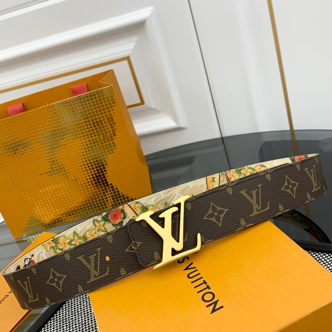 New Classic Casual NITIALES 40MM Men's Printed Double sided Light Luxury Tag Fashion Belt