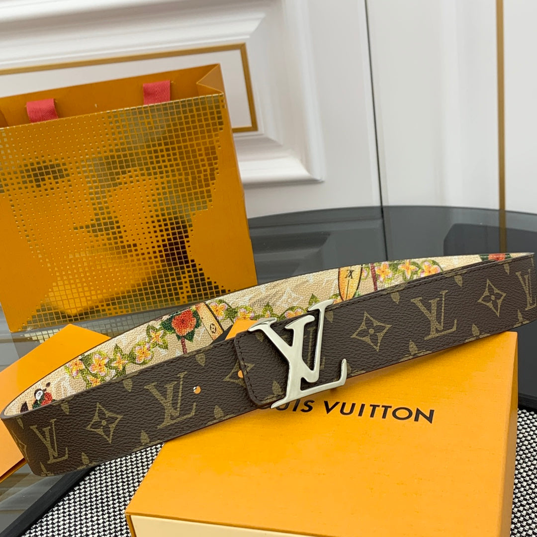 New Classic Casual NITIALES 40MM Men's Printed Double sided Light Luxury Tag Fashion Belt