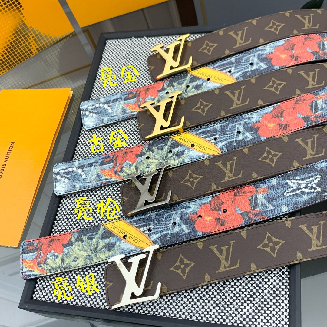 New Classic Casual NITIALES 40MM Men's Printed Double sided Light Luxury Tag Fashion Belt