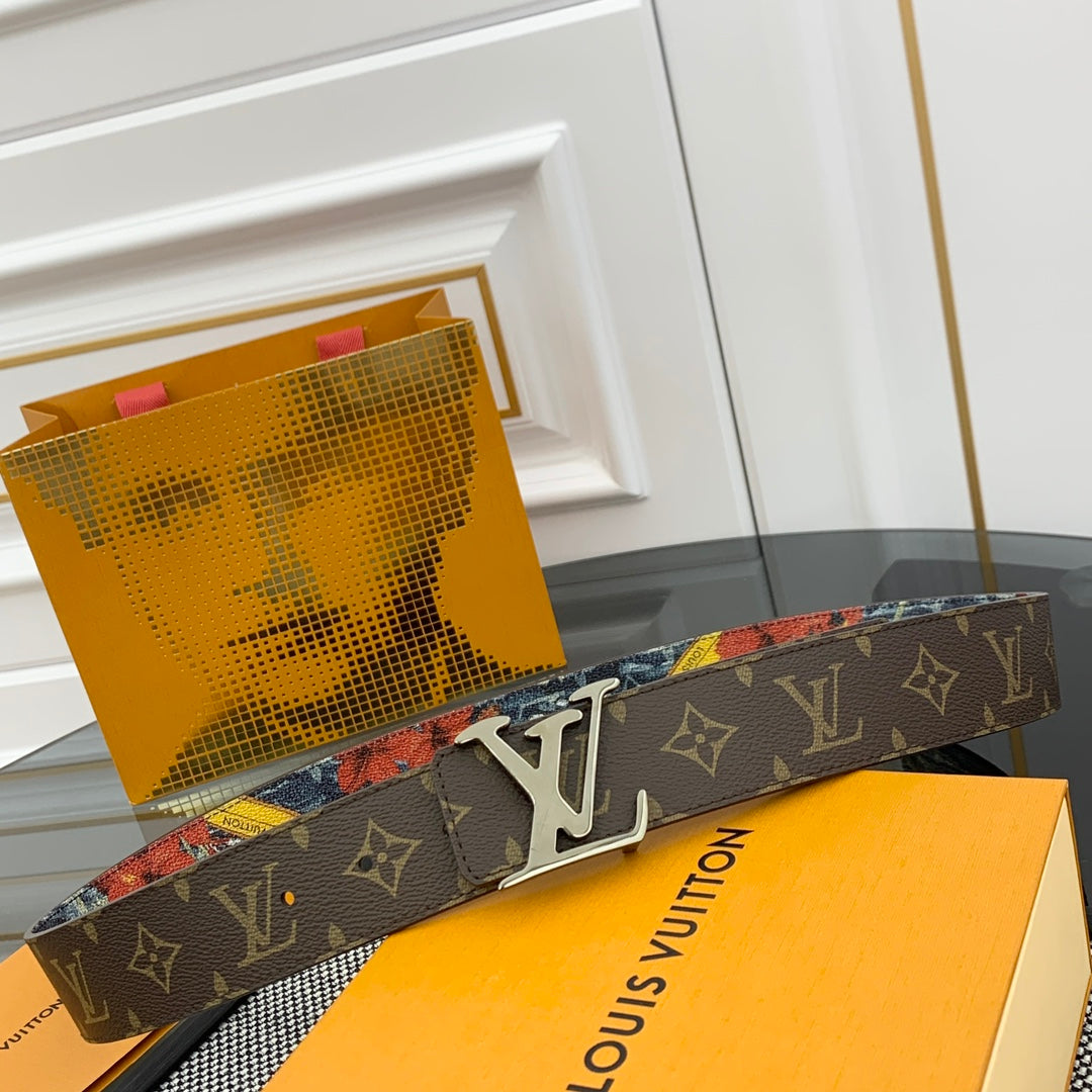 New Classic Casual NITIALES 40MM Men's Printed Double sided Light Luxury Tag Fashion Belt