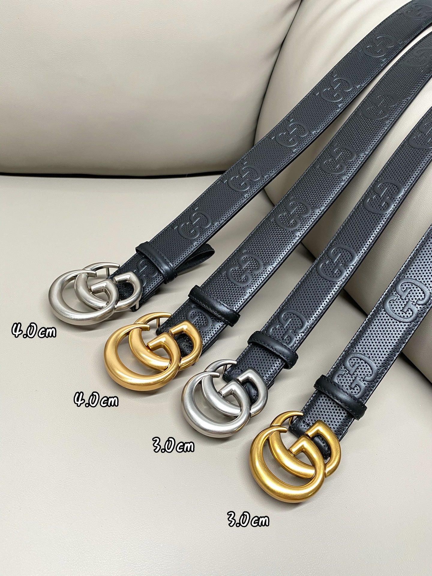 High quality new fashionable belt, trendy casual men's GG embossed logo casual belt