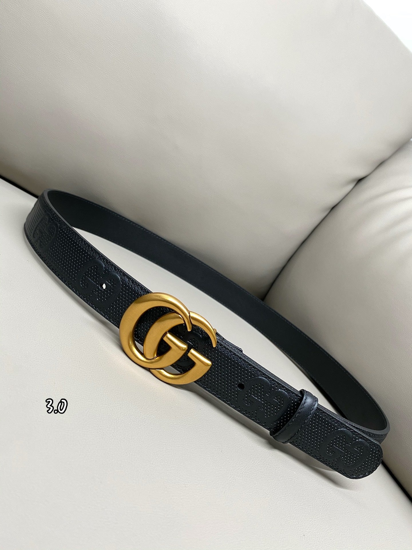 High quality new fashionable belt, trendy casual men's GG embossed logo casual belt