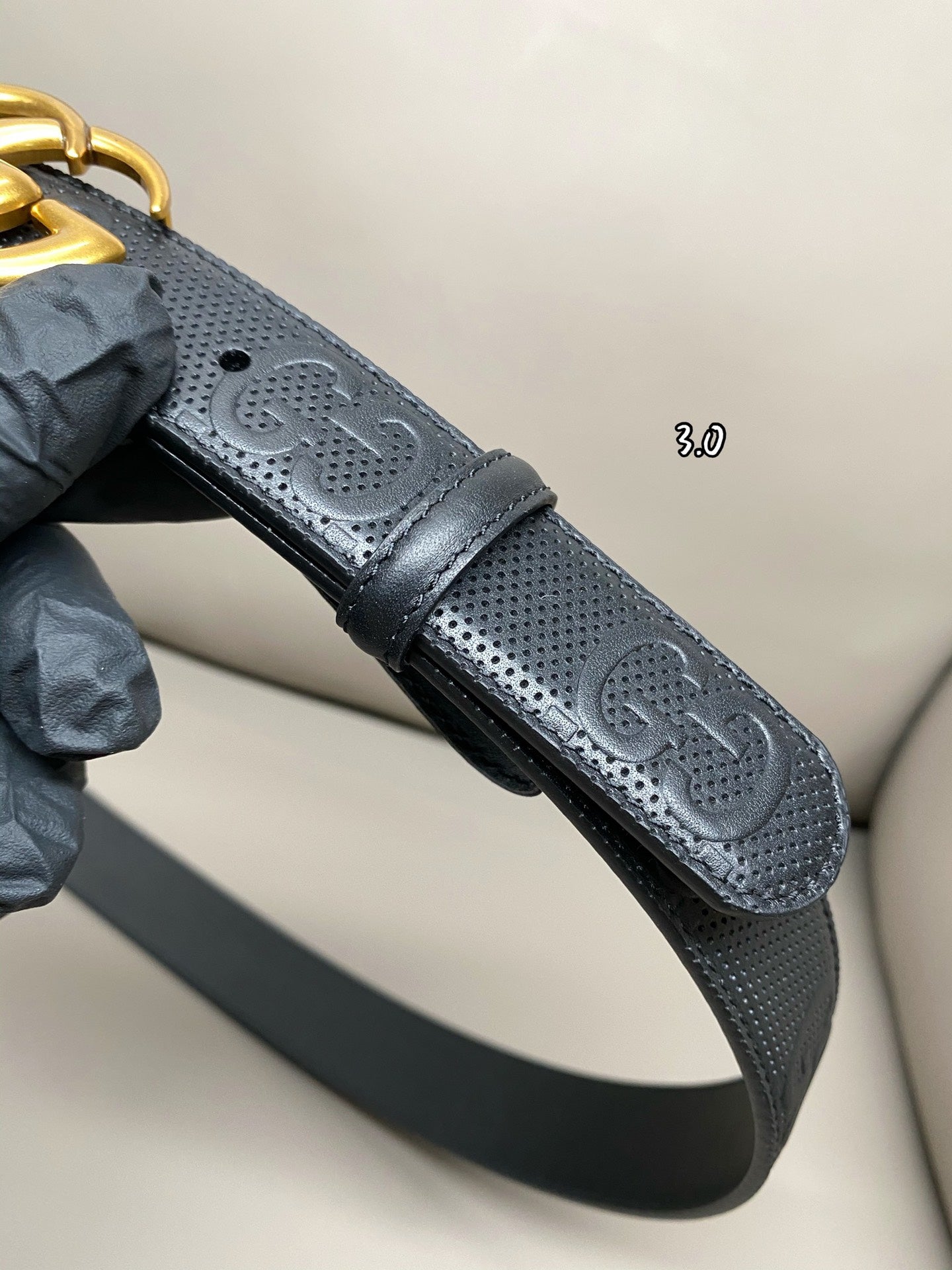 High quality new fashionable belt, trendy casual men's GG embossed logo casual belt