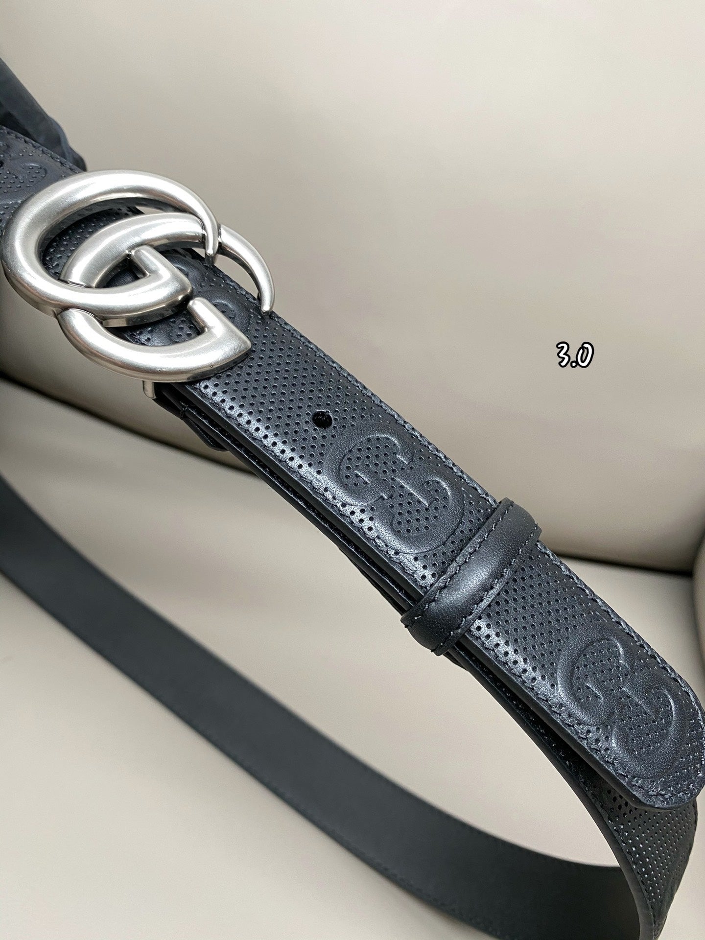 High quality new fashionable belt, trendy casual men's GG embossed logo casual belt