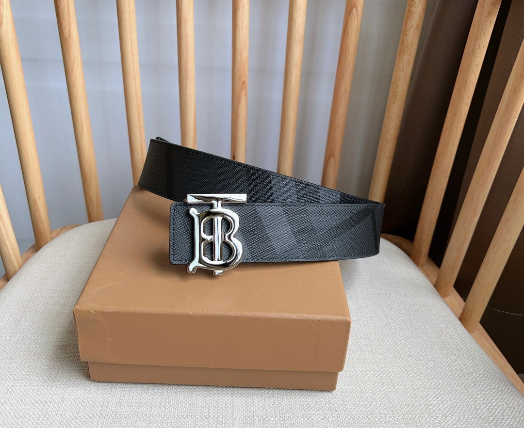 New TB-L casual versatile men's simple leather waist belt and pants belt gift box set