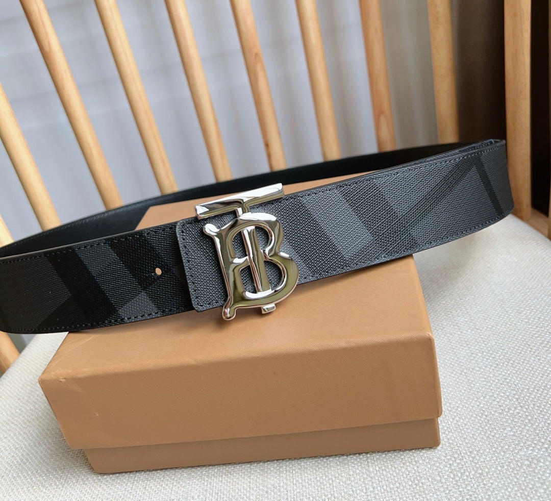 New TB-L casual versatile men's simple leather waist belt and pants belt gift box set