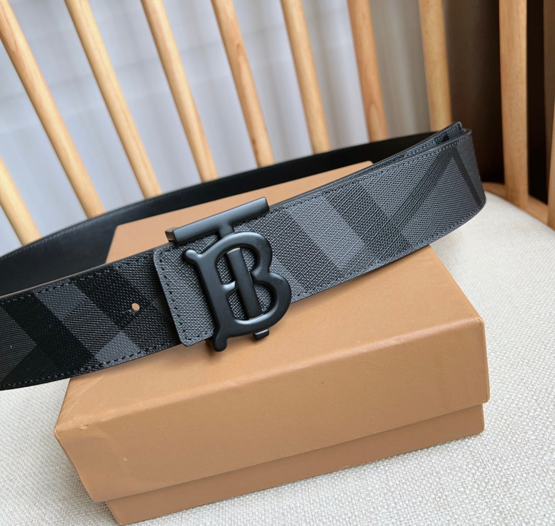 New TB-L casual versatile men's simple leather waist belt and pants belt gift box set