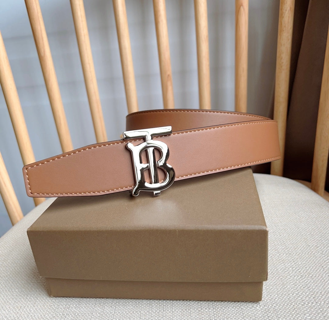 High quality new fashion trend TB-L men's business leather waist belt pants belt gift box set