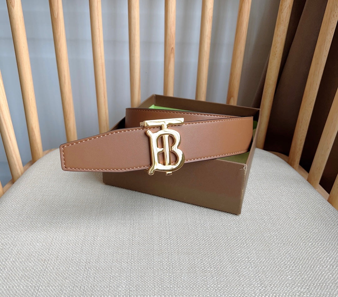 High quality new fashion trend TB-L men's business leather waist belt pants belt gift box set