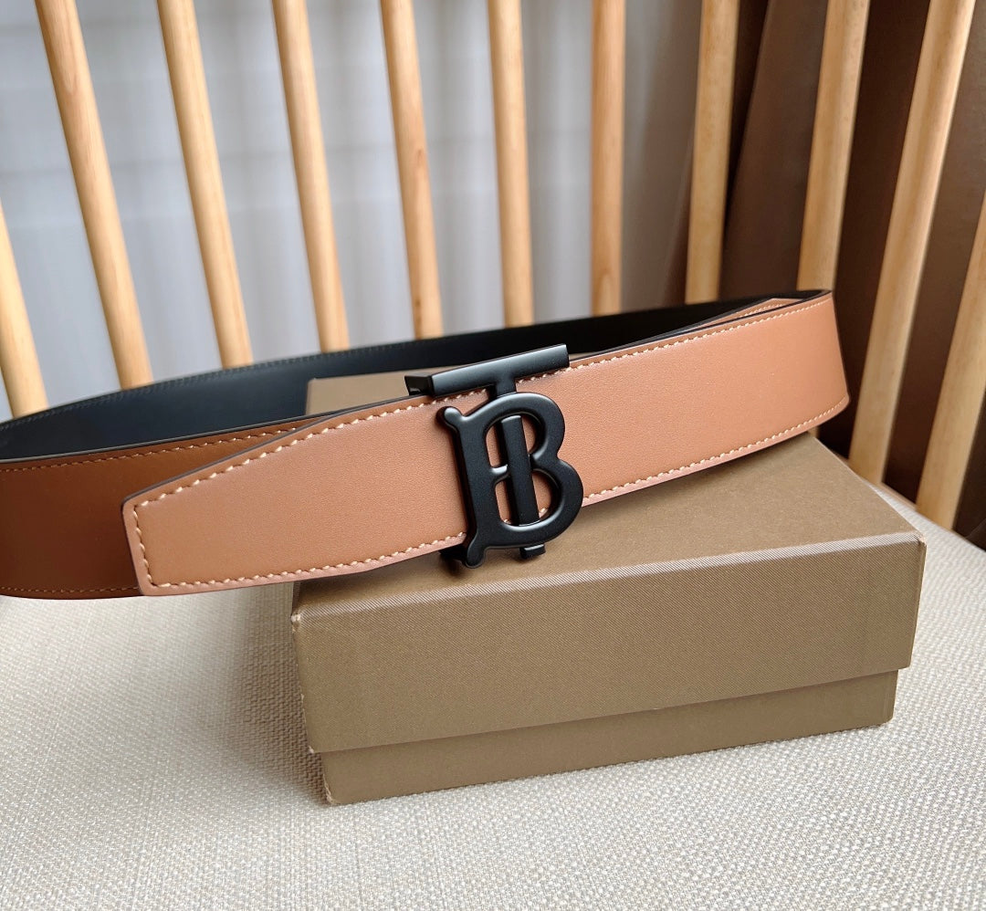 High quality new fashion trend TB-L men's business leather waist belt pants belt gift box set
