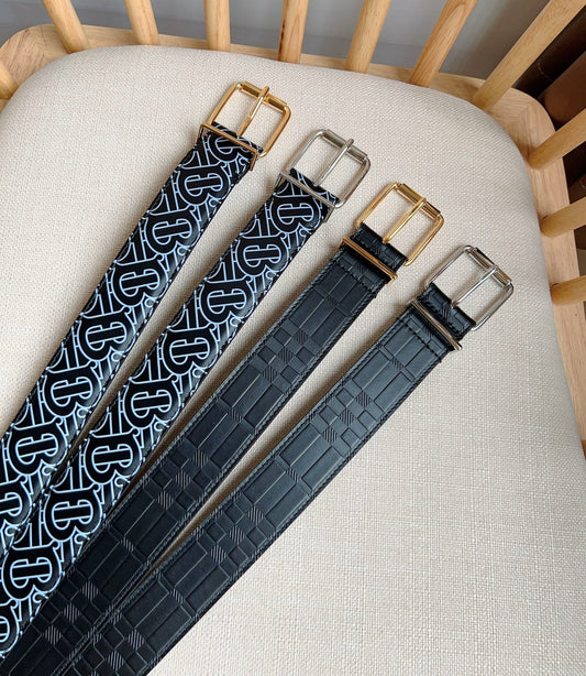 High quality new high-end trend TB-L mother son pattern genuine leather men's waist belt and pants belt gift box set