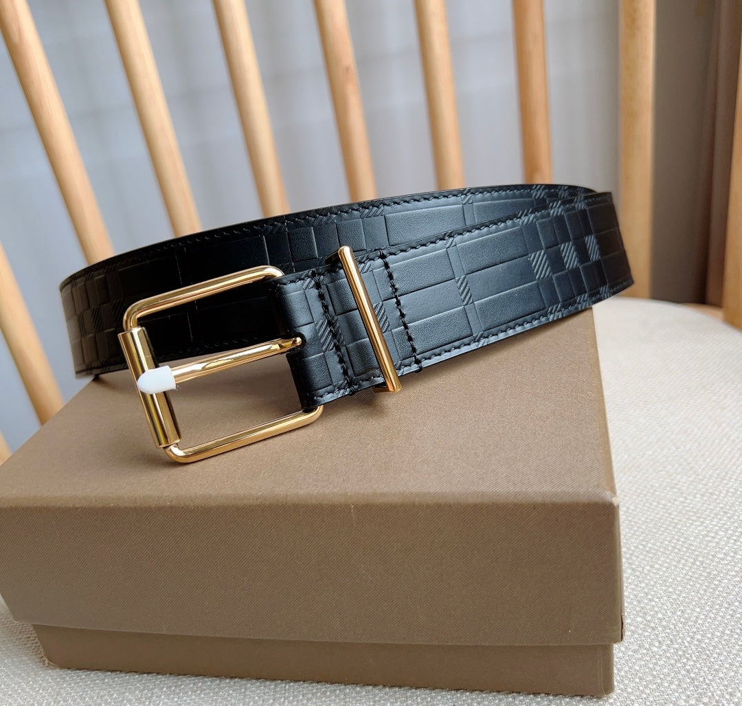 High quality new high-end trend TB-L mother son pattern genuine leather men's waist belt and pants belt gift box set