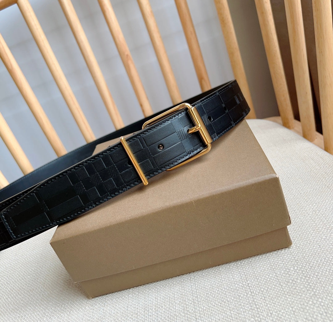 High quality new high-end trend TB-L mother son pattern genuine leather men's waist belt and pants belt gift box set