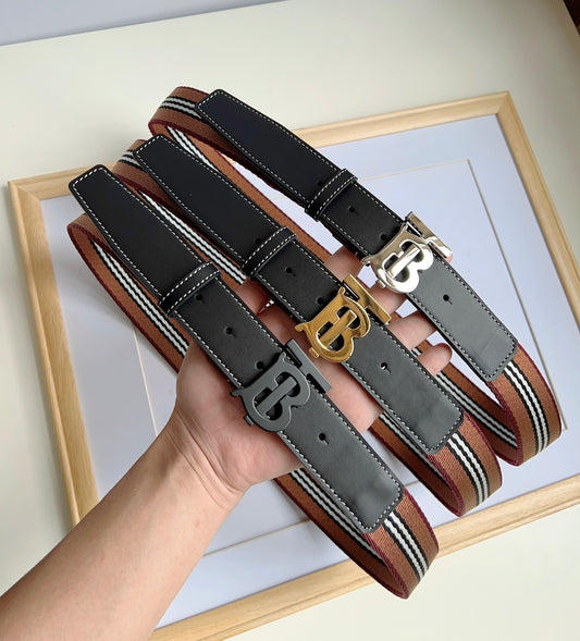 High quality new retro trend TB-L canvas patchwork leather men's waist belt and pants belt gift box set