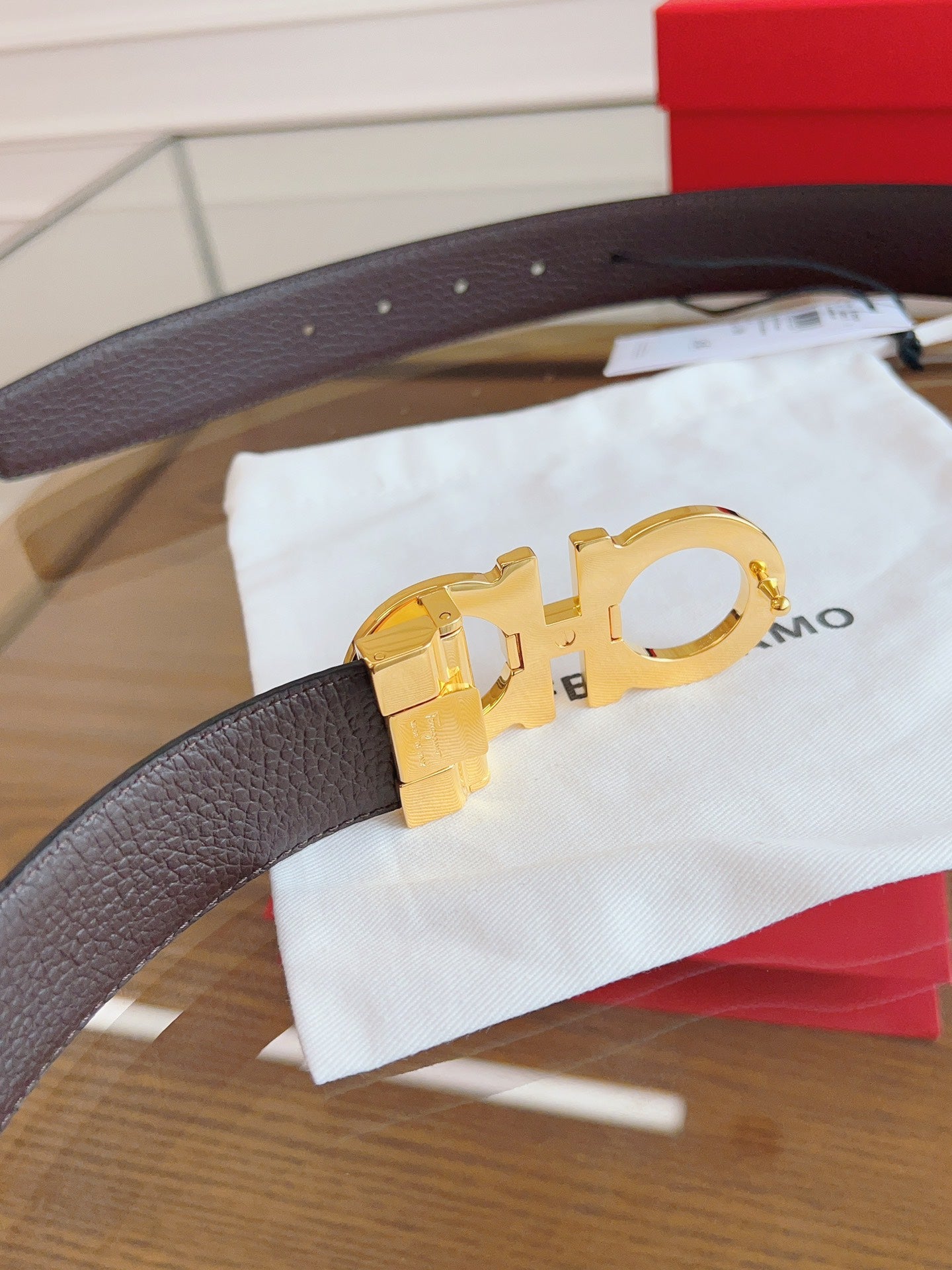 New Light Luxury Versatile Men's Classic Horseshoe Buckle Double sided Cowhide Belt and Strap